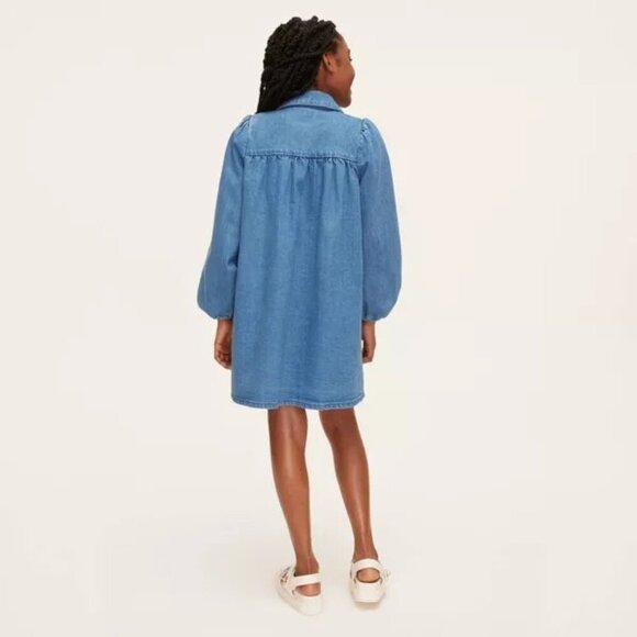 Size XS Girls' Denim Long Sleeve Shirtdress - kate spade new york x Target - Picture 2 of 5